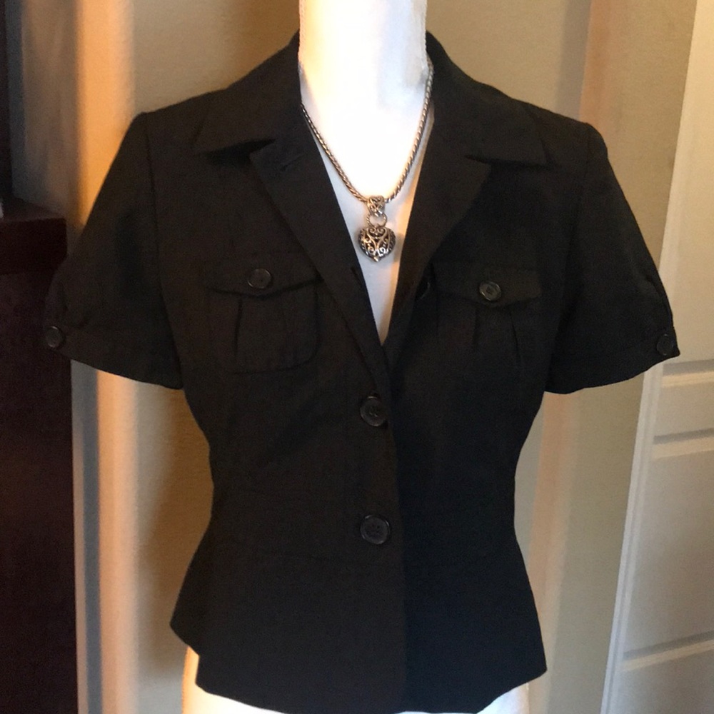 Ann Taylor LOFT Black Short Sleeve Blazer-6P